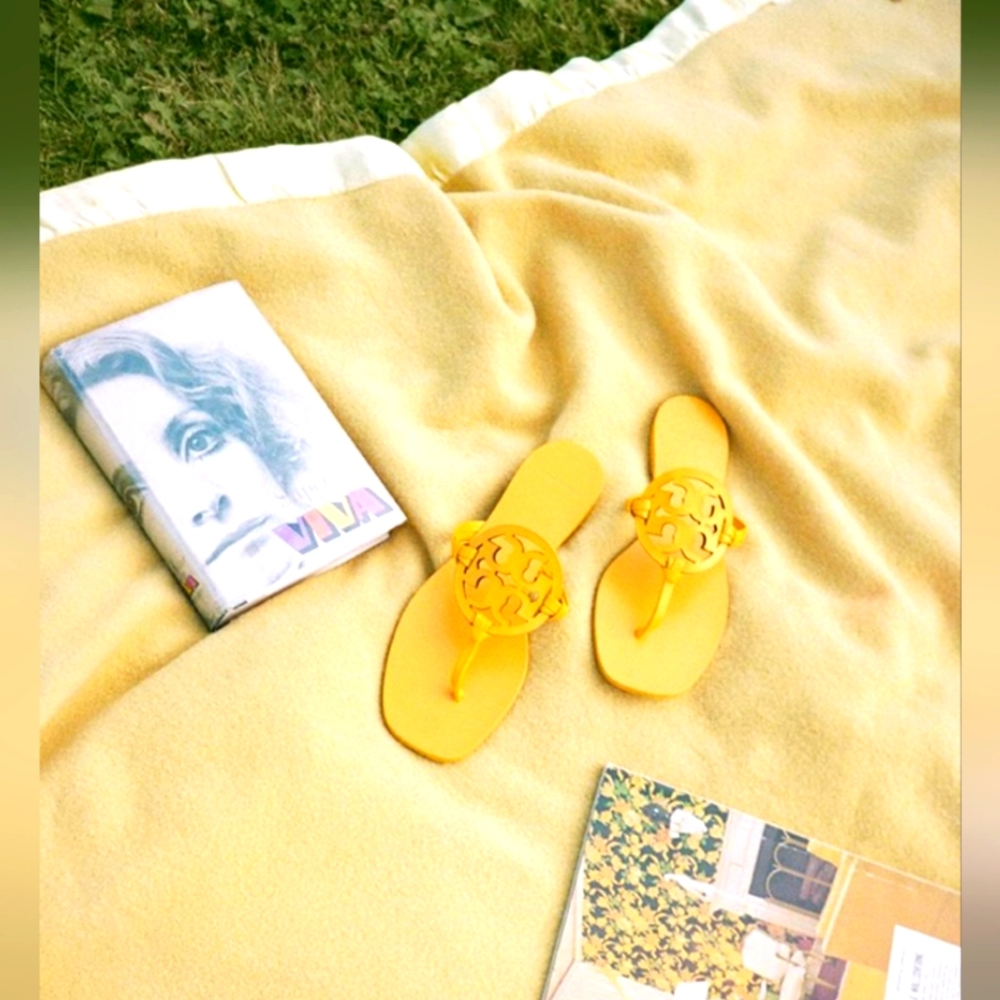 Authentic Tory Burch Miller Square-Toe Sandals